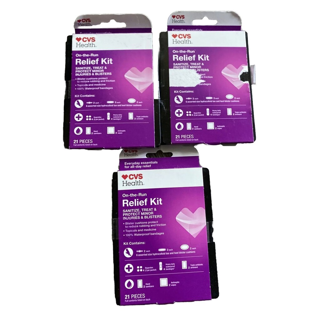 CVS Health On-the-run Relief Kit Lot Of 3